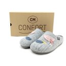 Confort Damen Hauspantoffel lose Einlage grau bestickt