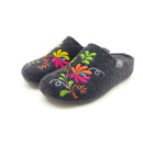 Confort Damen Hauspantoffel lose Einlage dunkelgrau bunt...