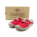 Confort Damen Hauspantoffel lose Einlage rot/beige bestickt