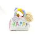 Plüsch-Handtasche Happy weiß-rosa mit...