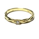 Ring 585/- Gold Brillant 0,05ct (w/si) Bandring...
