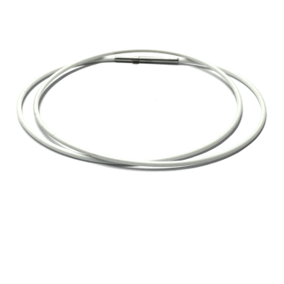 Kette Silikon weiß 1,6mm Titankern Klickverschluß Edelstahl Halskette 45cm
