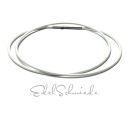 Kette Silikon weiß 1,6mm Titankern Klickverschluß Edelstahl Halskette 45cm