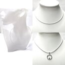 Kette Silikon weiß 1,6mm Titankern Klickverschluß Edelstahl Halskette 45cm