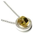 Anhänger Rondell Zirkonia 925 Silber bicolor Collier...
