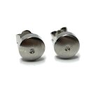 Ohrstecker TITAN glatt & Zirkonia Ohrring 8 mm matt