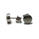Ohrstecker TITAN glatt & Zirkonia Ohrring 8 mm matt