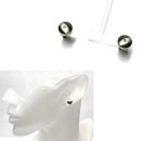 Ohrstecker TITAN glatt & Zirkonia Ohrring 8 mm matt