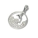 Anhänger 925 Silber rhodiniert Zirkonias Delfin...