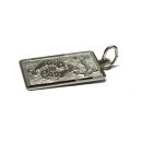 Sternzeichen Kettenanhänger 925/- Silber rhodiniert teilweise matt - Fische - Platte rechteckig