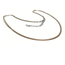 Collier 925 Silber 2reihig bicolor Halskette Silbkerkette...