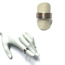 Ring Edelstahl + 585 Gold Rotgold Inlay Brillanten 0,04ct TW/si Bandring #55