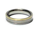 Ring Edelstahl + 585 Gold Gelbgold Inlay Bandring...