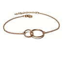 Armband 2 Ringe beweglich 925 Silber rotvergoldet zart...