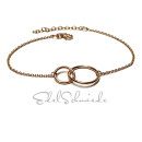 Armband 2 Ringe beweglich 925 Silber rotvergoldet zart...