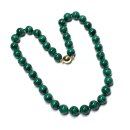 Kette 585/- Gold Magnet Schließe Malachit Kugel 10mm Collier Edelstein 48cm