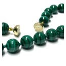 Kette 585/- Gold Magnet Schließe Malachit Kugel 10mm Collier Edelstein 48cm