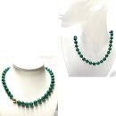 Kette 585/- Gold Magnet Schließe Malachit Kugel 10mm Collier Edelstein 48cm