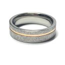 Ring Edelstahl + 585 Gold Rotgold Inlay Bandring...