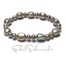 Zugarmband SWPerlen Naturform grau Perlenarmband 18-19cm