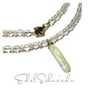 Edel Opal (Cooper Pedy) + Bergkristall Kugel Kette Gold...