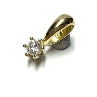 Brillant Anhänger 0,10ct wP1 585/- Gelbgold Solitäranhänger