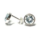 Ohrstecker 925- Silber Blautopas rund 5mm Ohrring