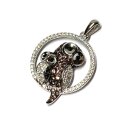 Anhänger 925/- Silber rhodiniert Zirkonia - Eule -...