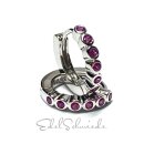 Ohrring 925 Silber rhodiniert Zirkonia pink Creole Scharniercreole 13mm