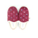 scandi Damen Hauspantoffel rot mit Blumen bestickt