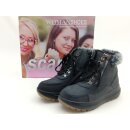 scandi Damen Knöchelschuh schwarz, kleiner Fellrand,...