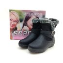 scandi Damen Stiefelette schwarz, kleiner Fellrand,...