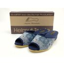 Helmut Trunte Damen Pantolette zehenoffen, blau-beige