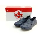 Rieker Damen Slipper blau mit Ziernähten