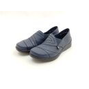 Rieker Damen Slipper blau mit Ziernähten