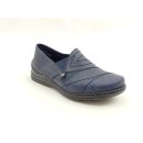 Rieker Damen Slipper blau mit Ziernähten