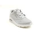 Skechers Damen Sneaker Schnürer silber, modische Laufsohle