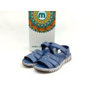 Manitu Damen Sandalette mit Klettverschluss blau