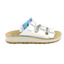 FlyFlot Damen Pantolette mit 3 Schnallen weiß
