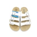 FlyFlot Damen Pantolette mit 3 Schnallen weiß