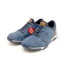 Rieker Herren Slipper mit Stretch Zierschnürung blau