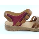 Josef Seibel Damen Sandale braun-rot mit Zierschnalle und Klettverschluss