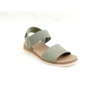 BOBS Skechers Damen Sandale mit Stretchband und Klettverschluss an der Ferse grün