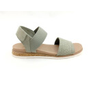 BOBS Skechers Damen Sandale mit Stretchband und Klettverschluss an der Ferse grün