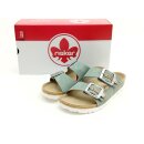 Rieker Damen Pantolette mit zwei Schnallen grün