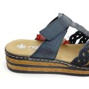 Rieker Damen Klett Pantolette dunkelblau mit Glitzer