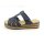 Rieker Damen Klett Pantolette dunkelblau mit Glitzer