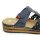 Rieker Damen Klett Pantolette dunkelblau mit Glitzer