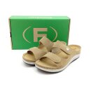 Fischer Damen Klett Pantolette beige