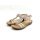 Rieker Damen Schlüpf Sandalette Blumen bestickt beige gold